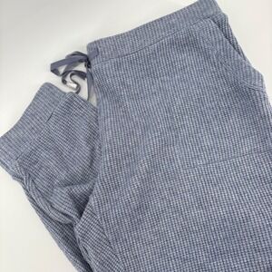 Susan Graver Weekend Women's LP Waffle Knit Jogger Pants Blue Soft Lounge QVC